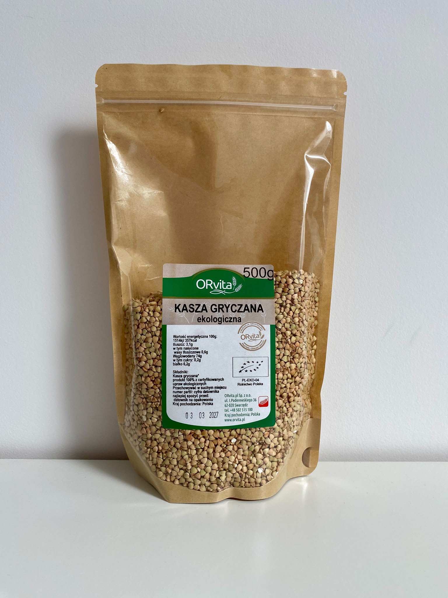 Kasza gryczana niepalona BIO 500g - obrazek 2