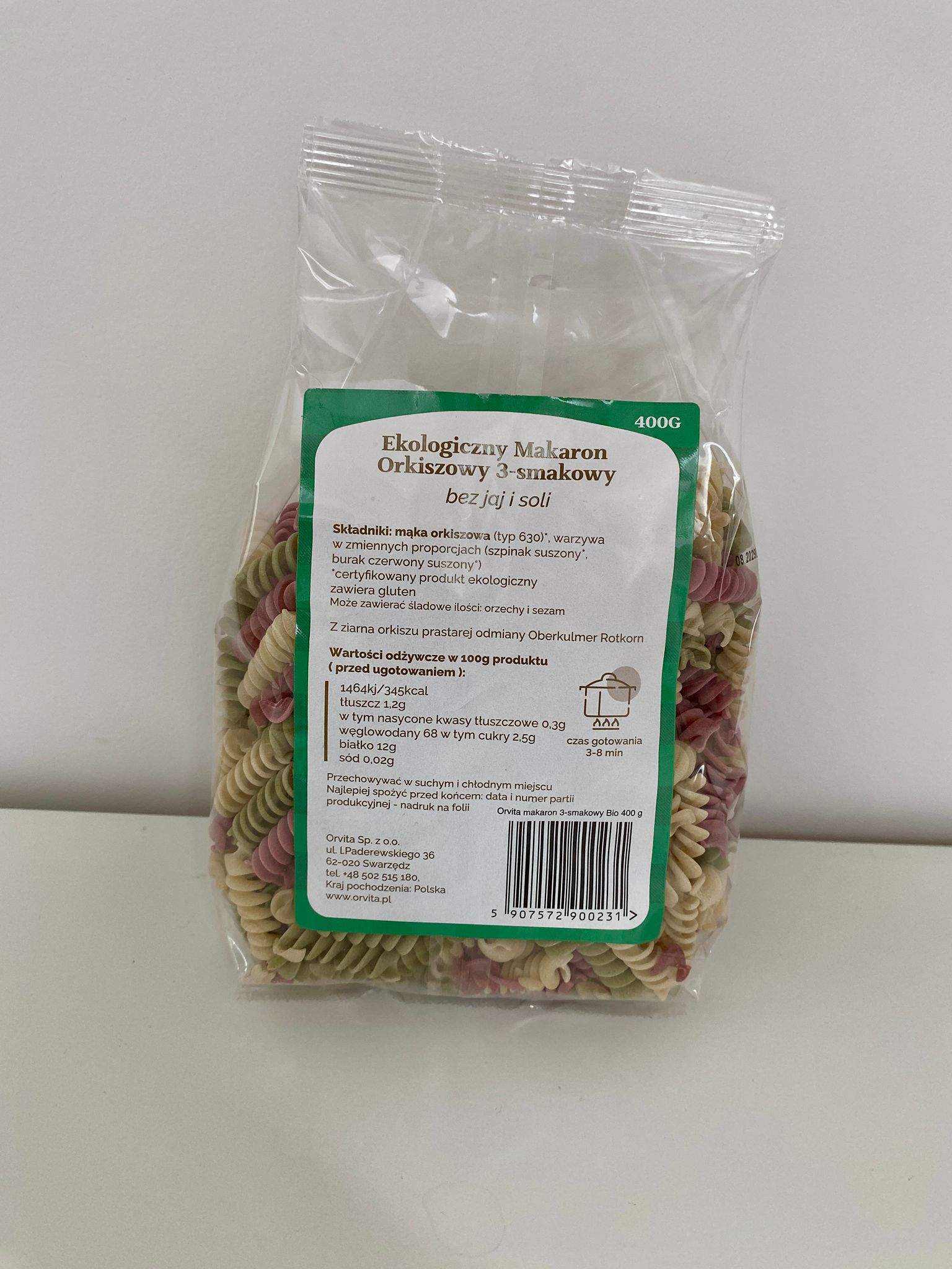 Makaron orkiszowy jasny 3 SMAKOWY 400 g ŚWIDEREK BIO - obrazek 3